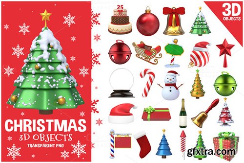 CreativeMarket Christmas 3D Objects Set 387700