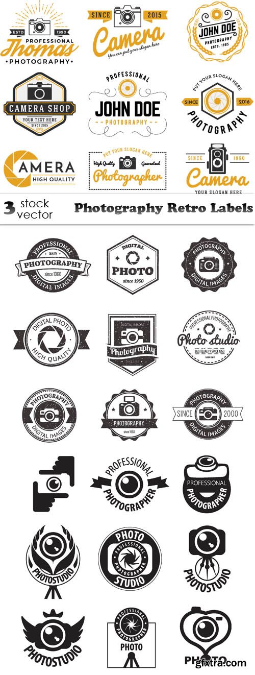 Vectors - Photography Retro Labels