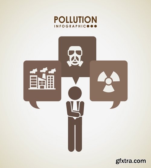 Collection of vector image infographics business logo environment pollution 25 EPS