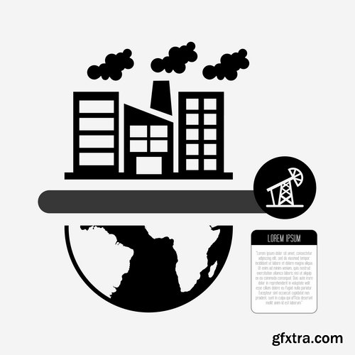 Collection of vector image infographics business logo environment pollution 25 EPS