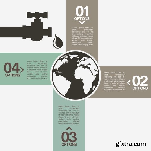 Collection of vector image infographics business logo environment pollution 25 EPS