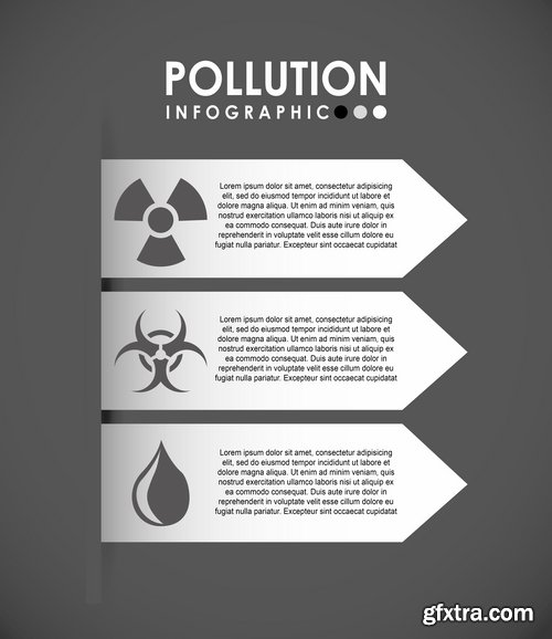 Collection of vector image infographics business logo environment pollution 25 EPS