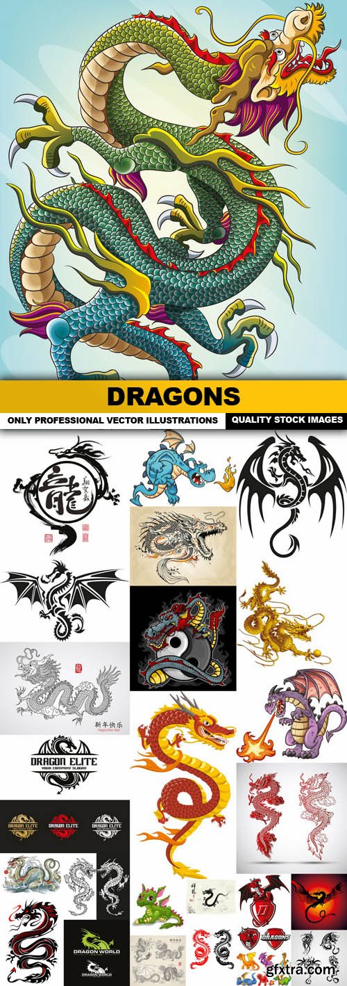 Dragons - 25 Vector