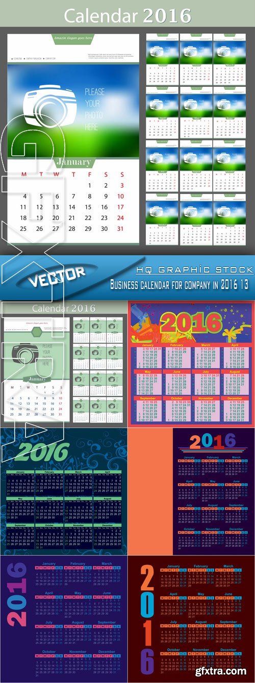 Stock Vector - Business calendar for company in 2016 13