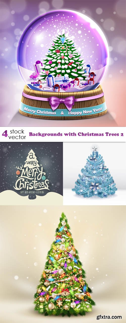 Vectors - Backgrounds with Christmas Trees 2