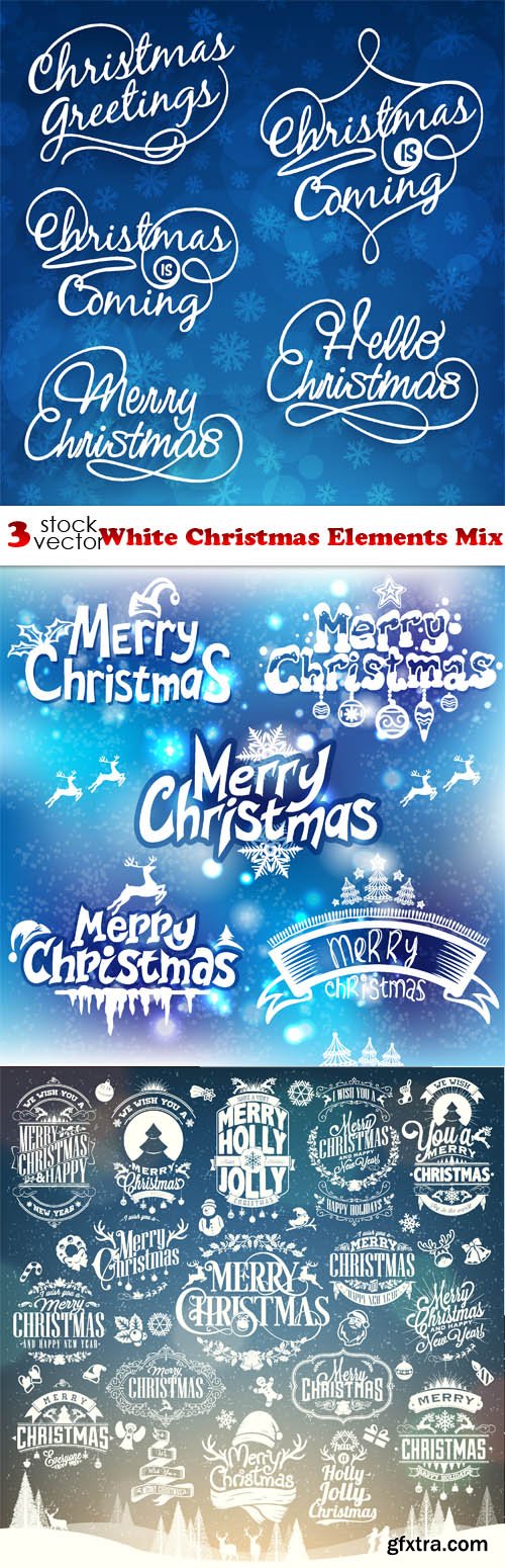 Vectors - White Christmas Elements Mix