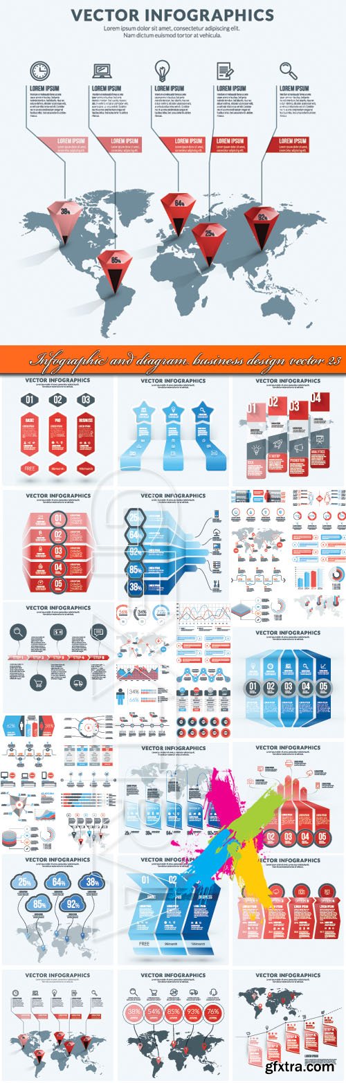 Infographic and diagram business design vector 23