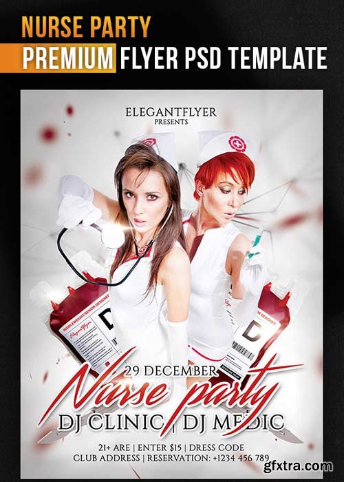 Nurse Party Flyer Template + Facebook Cover