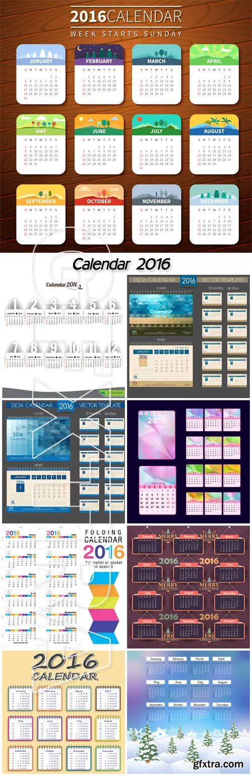 Calendar 2016, desk calendar