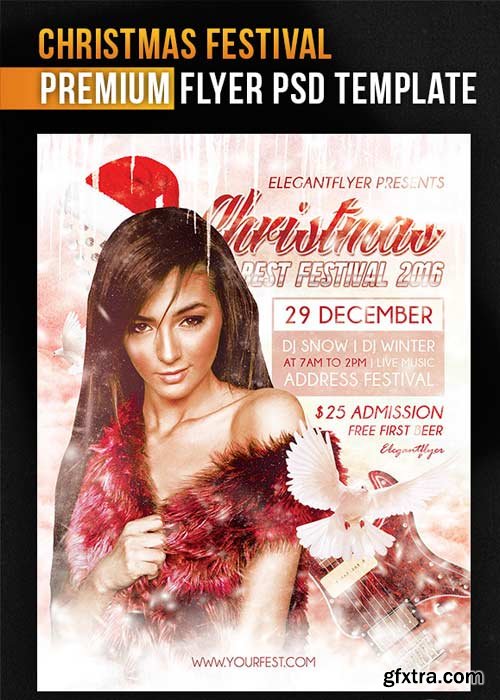 Christmas Festival Flyer Template + Facebook Cover