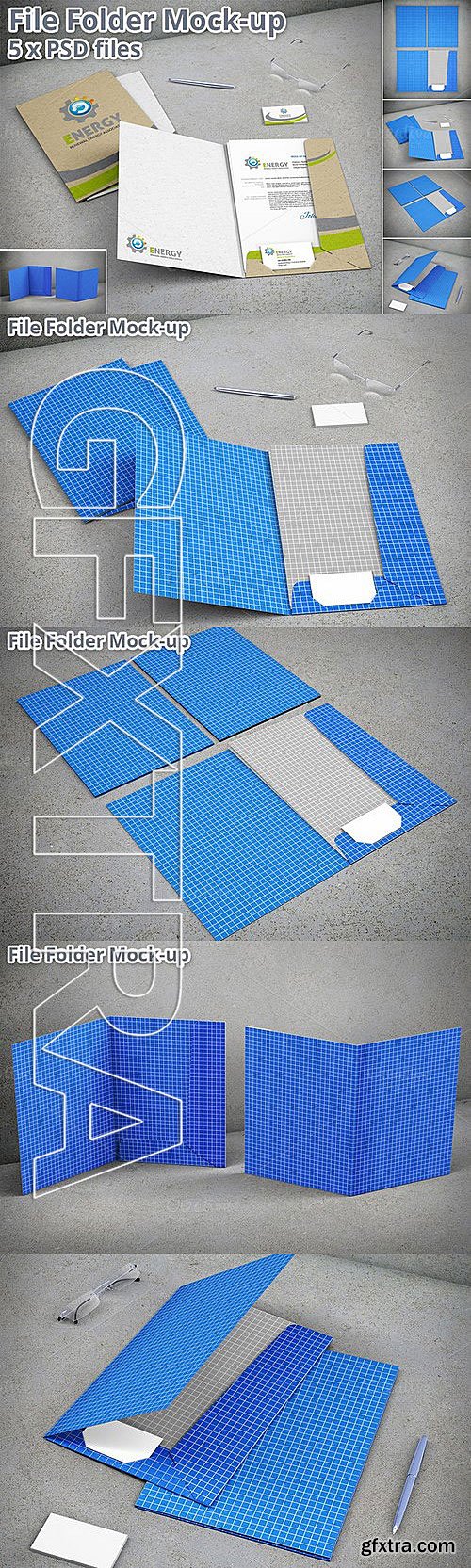 CM - Stationary File Folder Mockup 5xPSD 384515