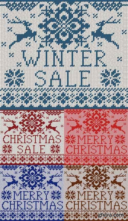 Christmas Seamless Knitted Patterns Set 3