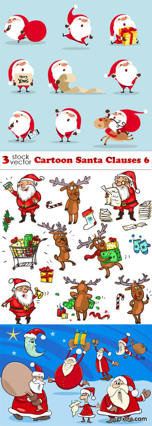 Vectors - Cartoon Santa Clauses 6