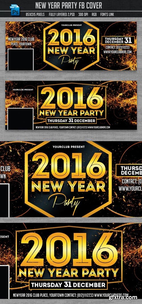 CM - New Year Party Facebook Covers 455775