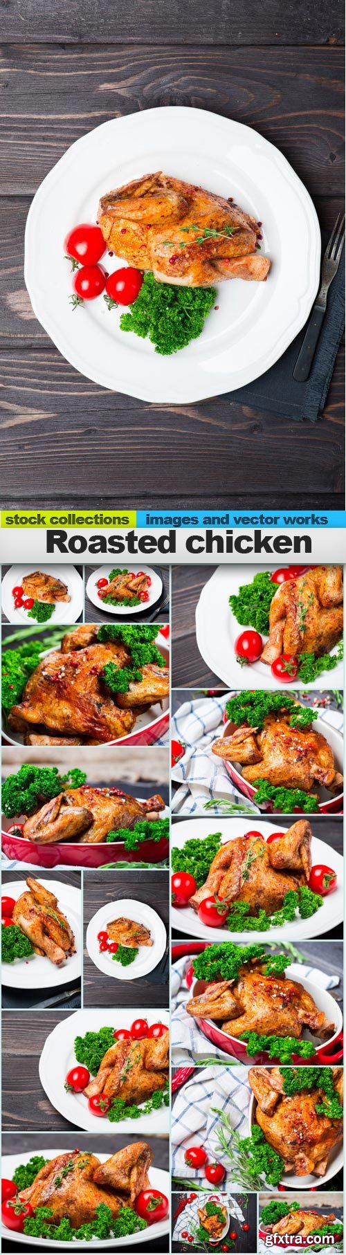 Roasted chicken, 15 x UHQ JPEG