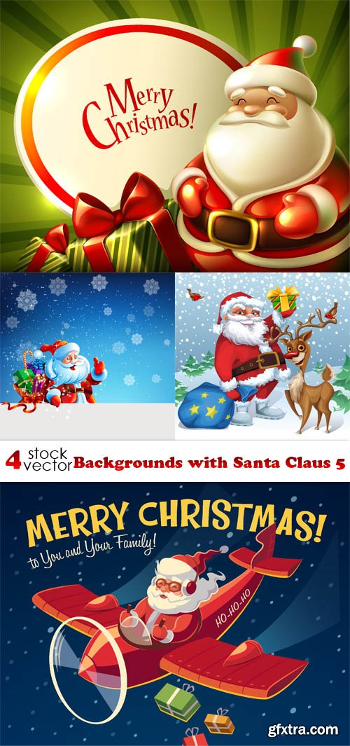 Vectors - Backgrounds with Santa Claus 5