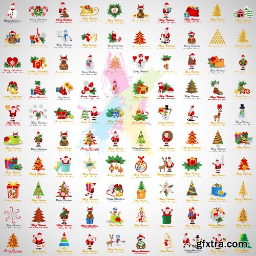 2016 Christmas icons and elements set vector