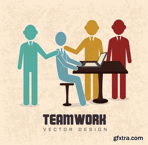 Collection infographics business teamwork businessman vector image 25 EPS