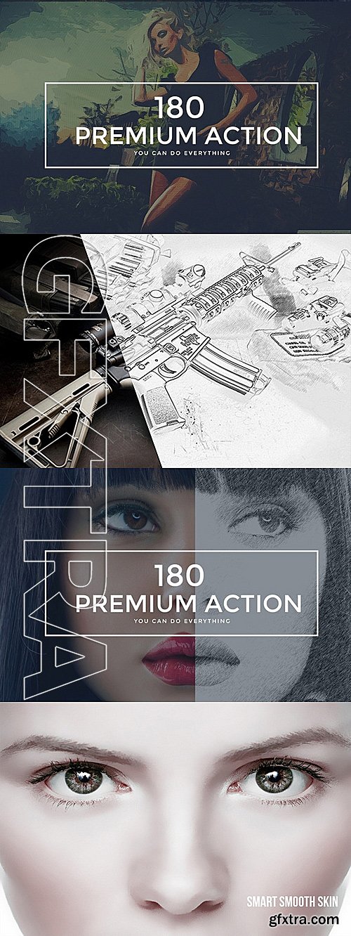 CM - 180 Premium Photoshop Action 341579