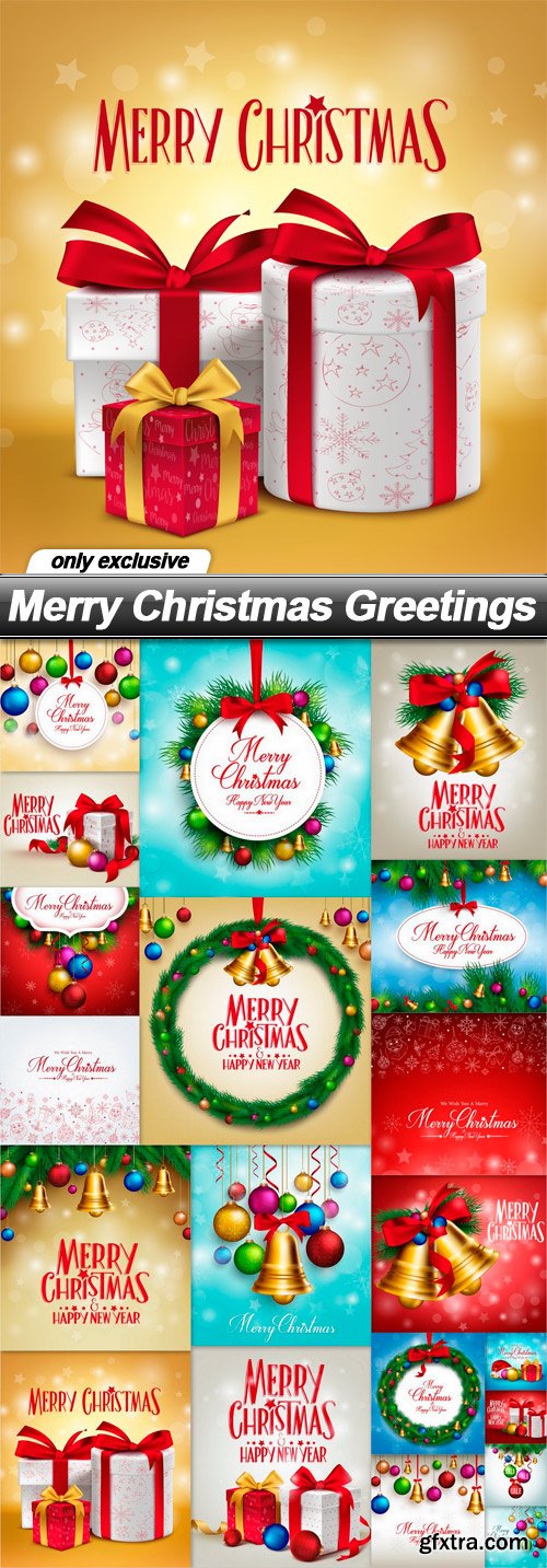 Merry Christmas Greetings - 20 EPS