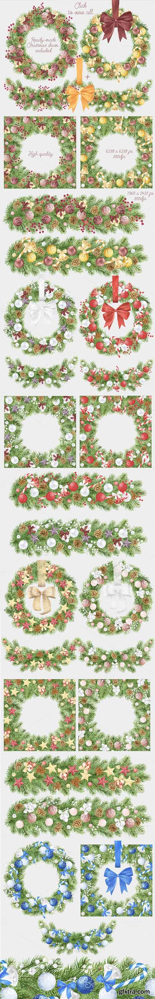 Creativemarket Watercolor Christmas Creator Pack #3 461776