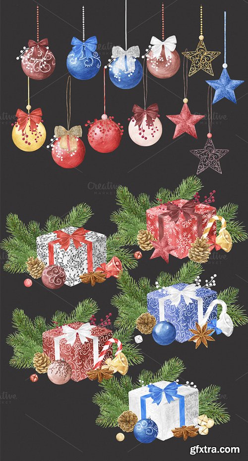 Creativemarket Watercolor Christmas Creator Pack #3 461776