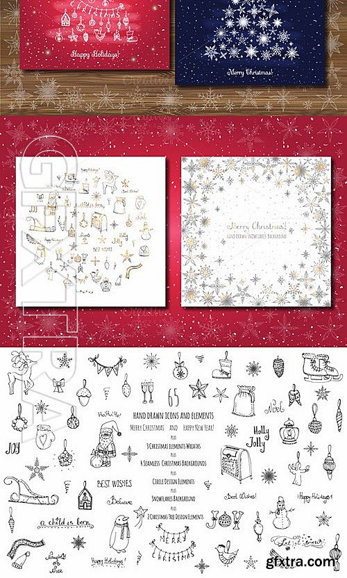 CM - 65 Christmas+New Year HandDrawn Icon 461434