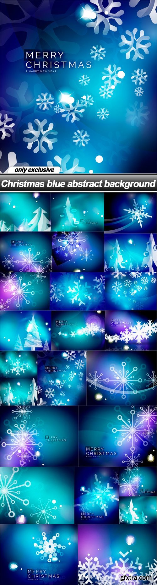 Christmas blue abstract background - 24 EPS