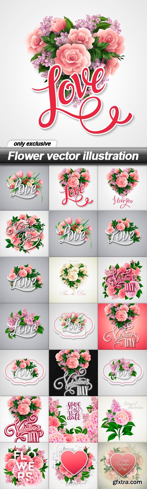 Flower vector illustration - 21 EPS