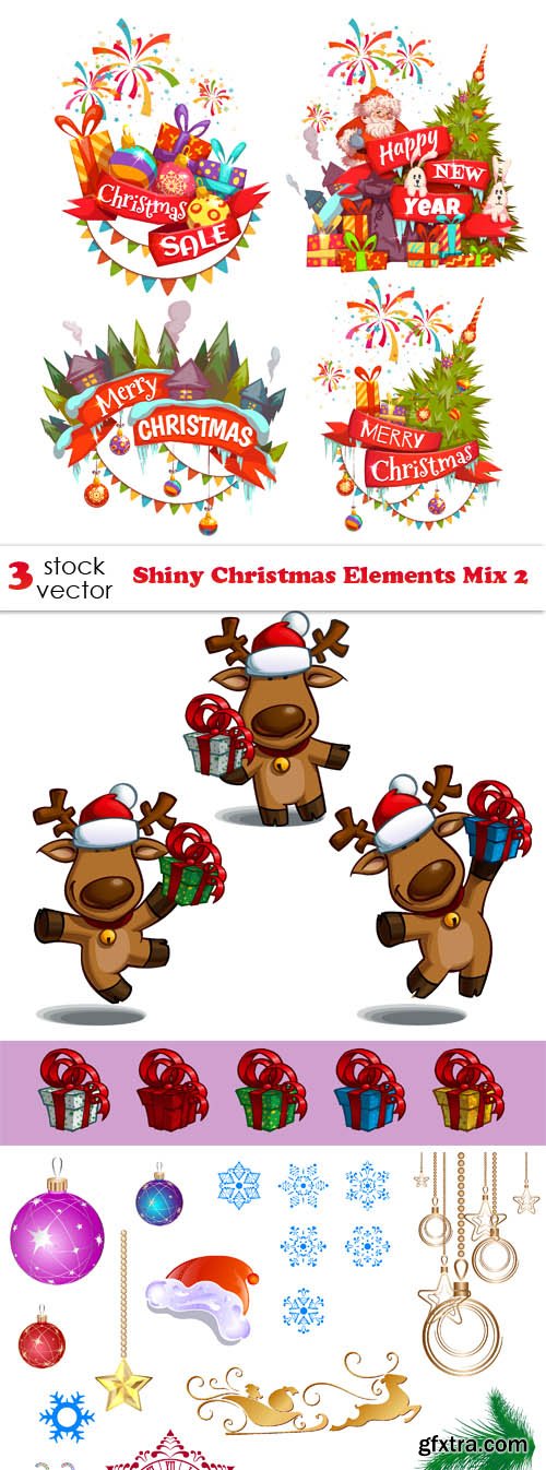 Vectors - Shiny Christmas Elements Mix 2