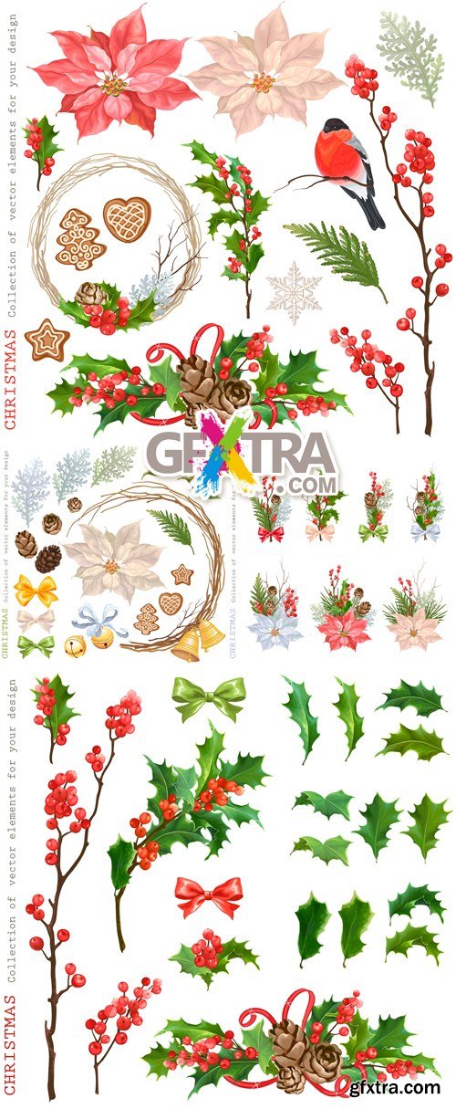 Hand Drawn Christmas Elements Vector