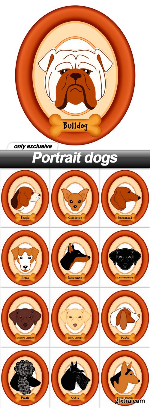 Portrait dogs - 13 EPS