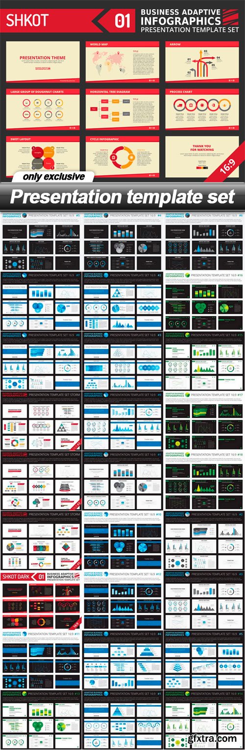 Presentation template set - 28 EPS