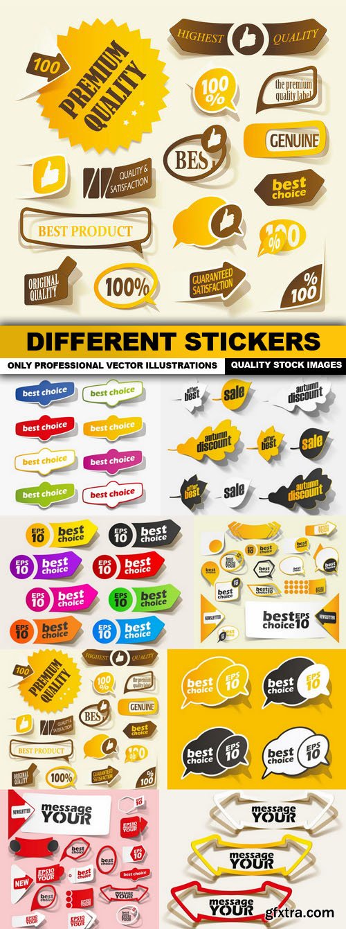 Different Stickers - 8 Vector