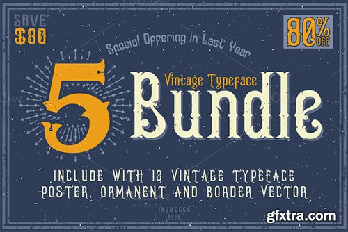 Creativemarket 5 Typeface Vintage Bundle 462809