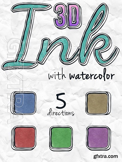 CM - 3D Ink Watercolor Actions - 300DPI 463220