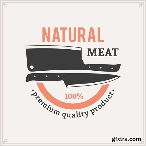 Butcher Shop Logo, Meat Label