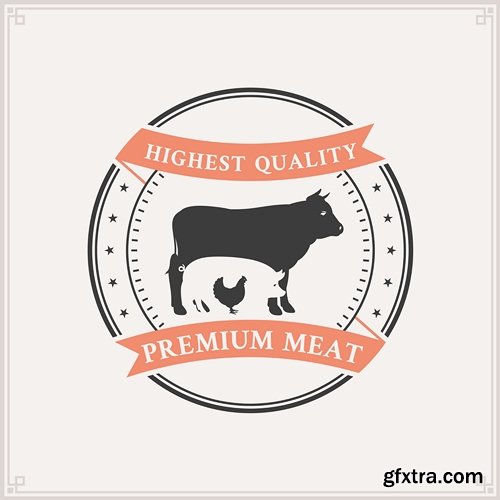 Butcher Shop Logo, Meat Label