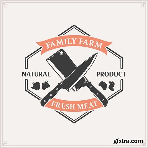 Butcher Shop Logo, Meat Label