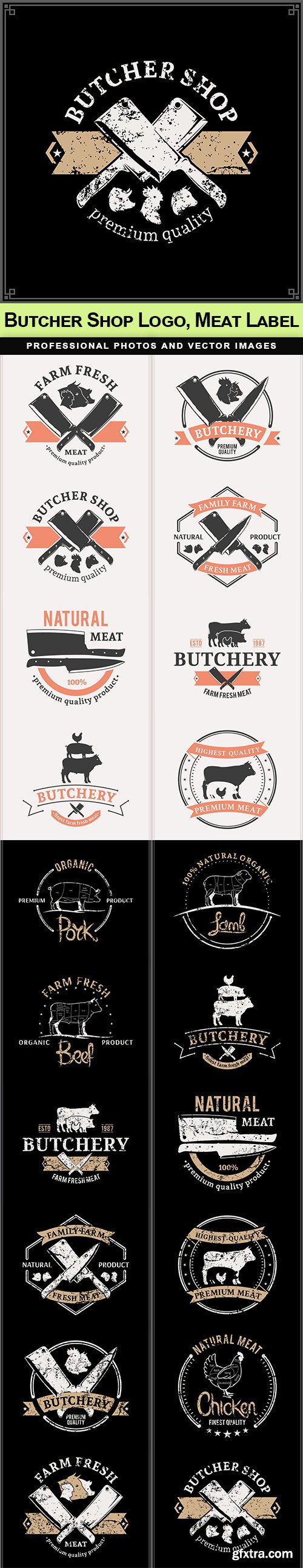 Butcher Shop Logo, Meat Label