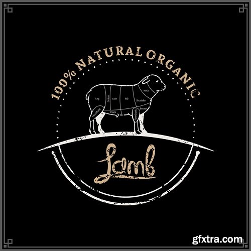 Butcher Shop Logo, Meat Label