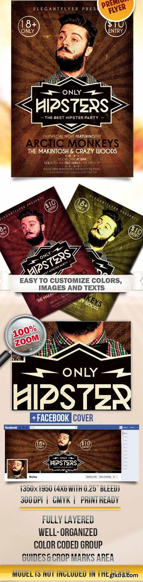 Hipster – Flyer PSD Template + Facebook Cover