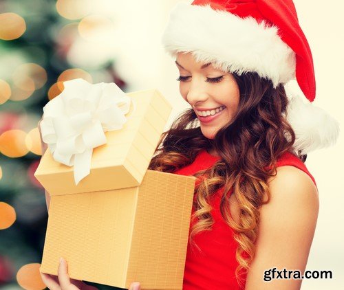 Girl with Christmas box