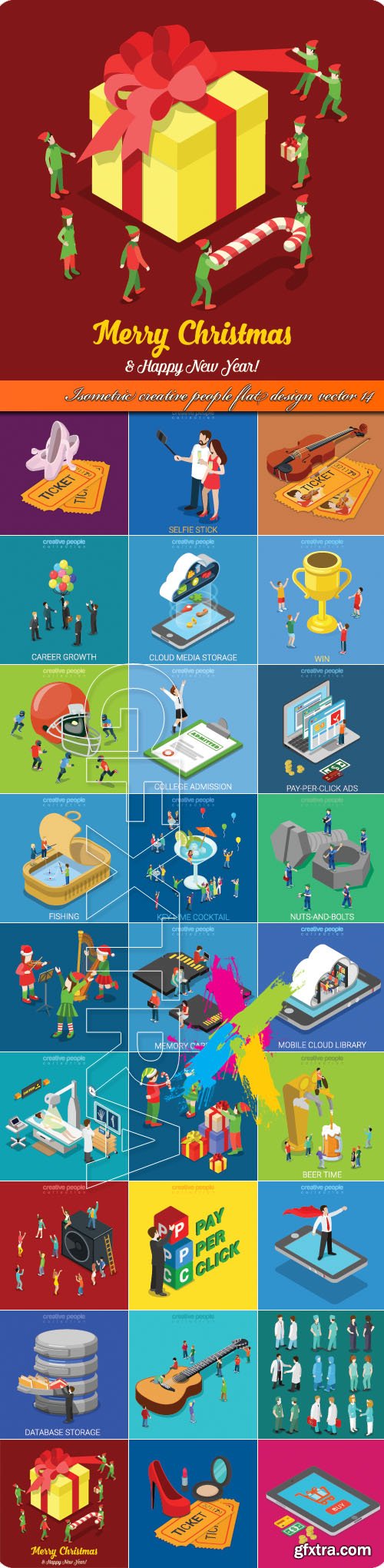 Isometric creative people flat design vector 14