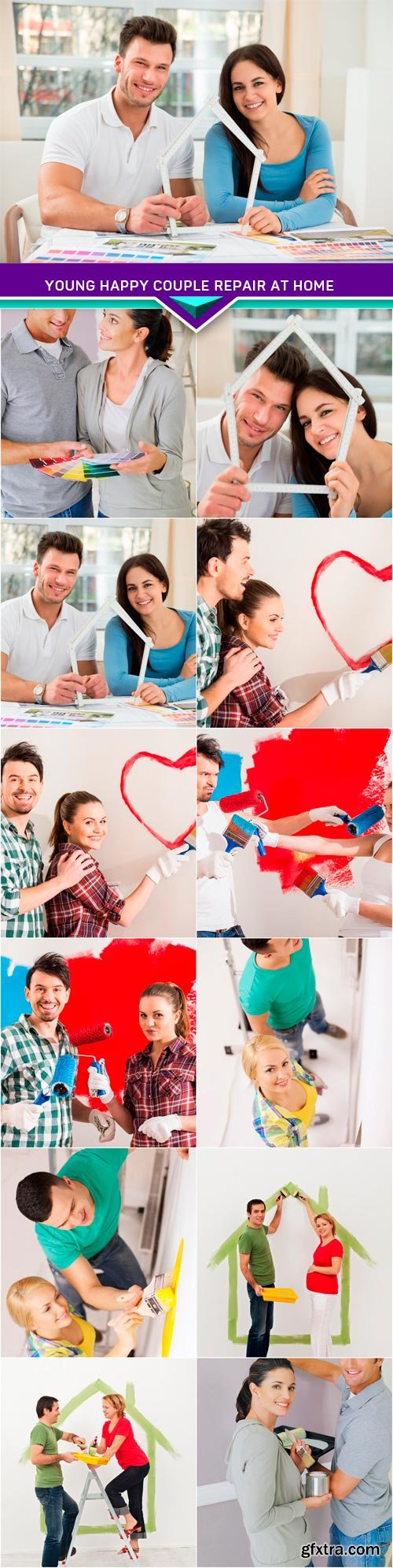 Young happy couple repair at home 12x JPEG