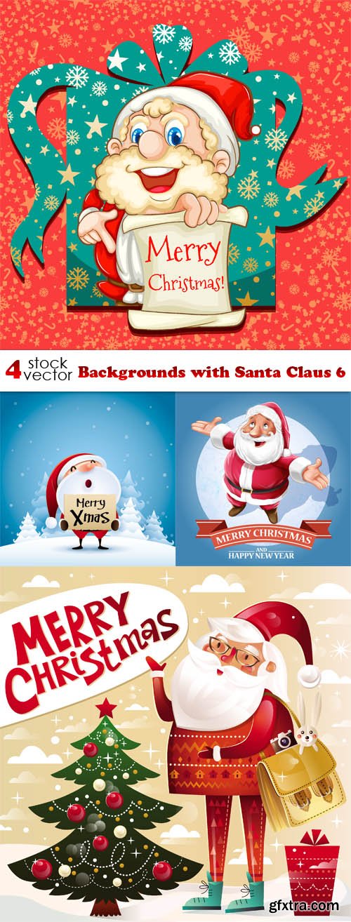 Vectors - Backgrounds with Santa Claus 6