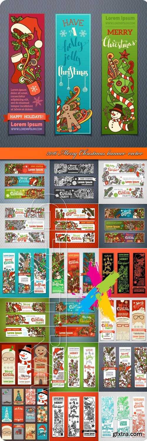 2016 Merry Christmas banner vector