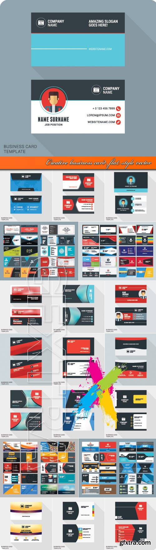 Creative business card flat style vector