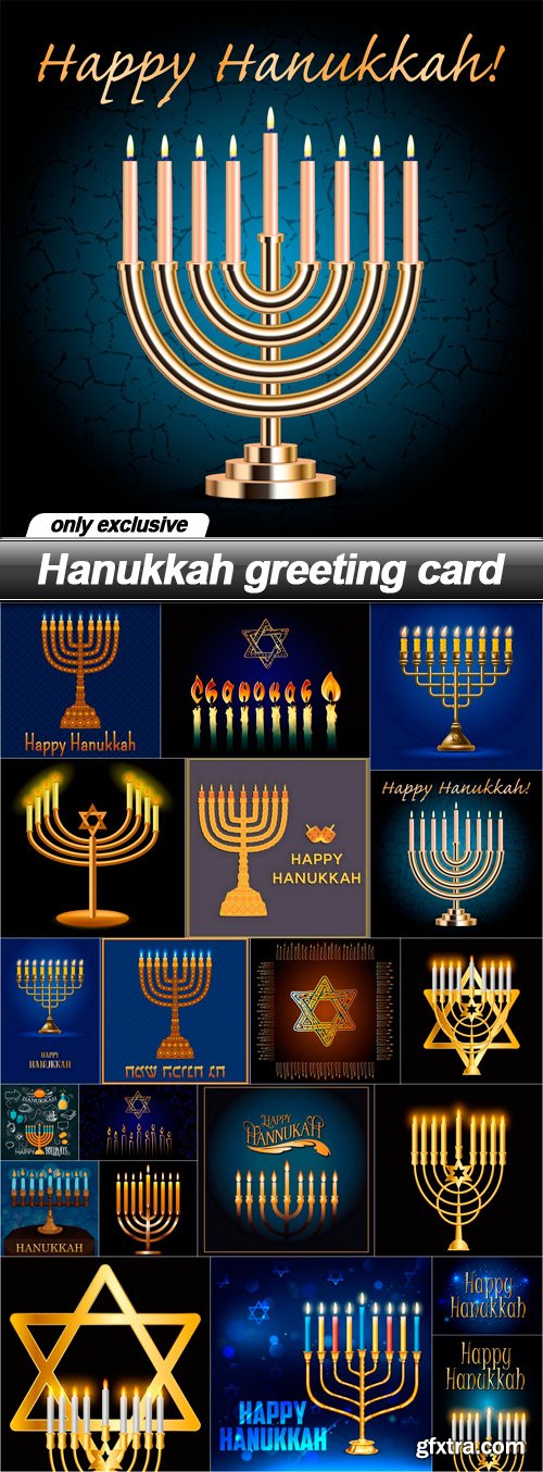 Hanukkah greeting card - 20 EPS