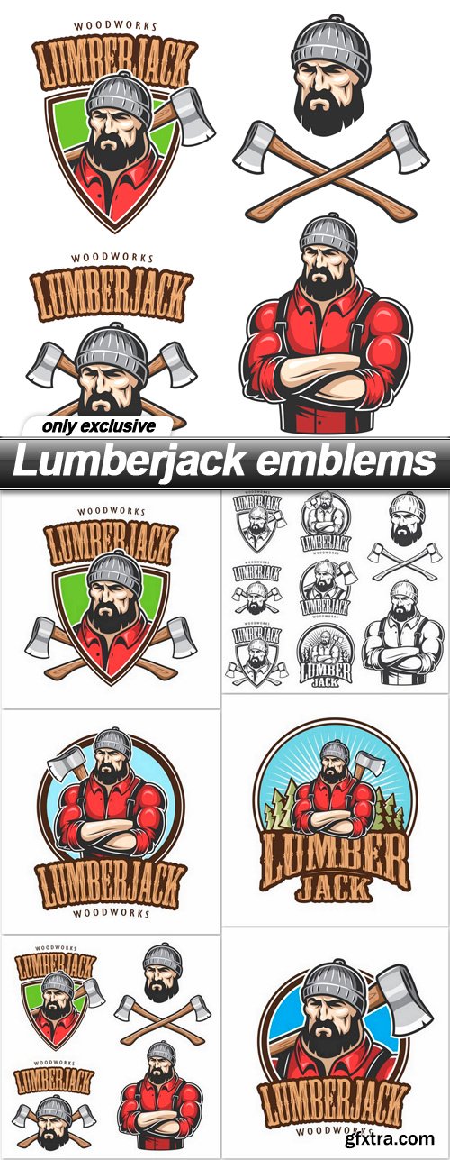 Lumberjack emblems - 6 EPS